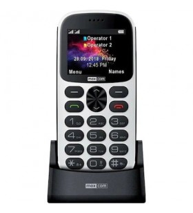 Telefon mobil maxcom mm471, dual sim, white + stand incarcare