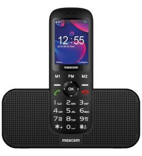 Telefon mobil maxcom mm740, dual sim, black + stand incarcare