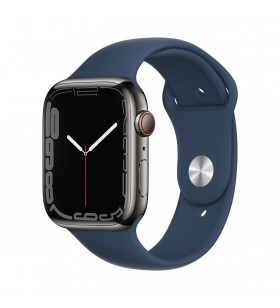 Apple watch 7 gps + cellular, 45mm graphite stainless steel case, abyss blue sport band