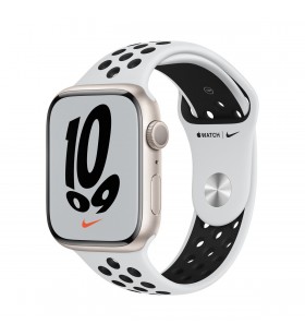 Apple watch nike 7 gps, 45mm starlight aluminium case with pure platinum/black nike sport band