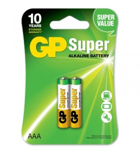 Baterie gp batteries, super alcalina aaa (lr03) 1.5v alcalina, blister 2 buc. "gp24a-2ue2" "gppca24as012" (include tv 0.12 lei)