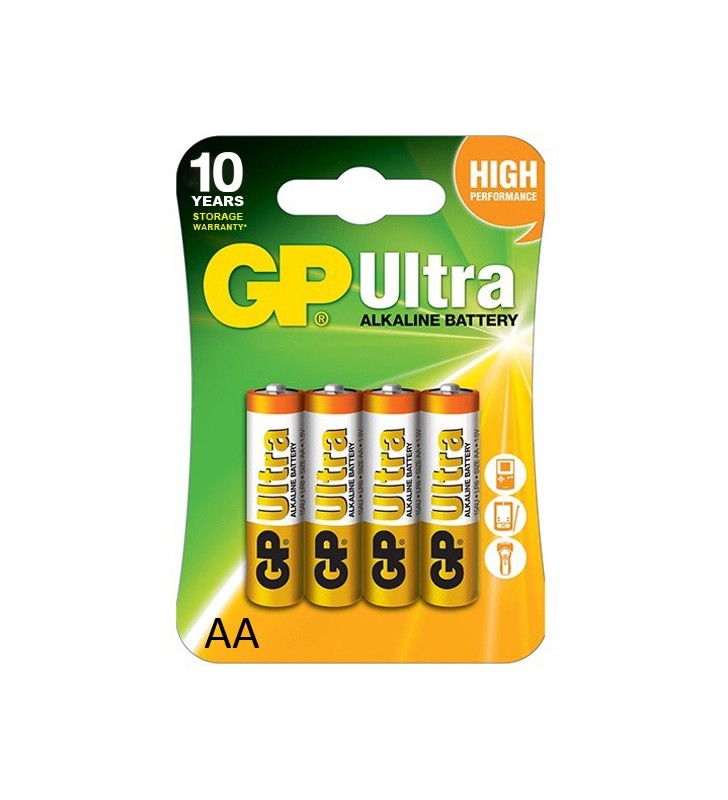 Baterie gp batteries, ultra alcalina aa (lr6) 1.5v alcalina, blister 4 buc. "gp15au-2ue4" "gppca15au017" (include tv 0.24 lei)