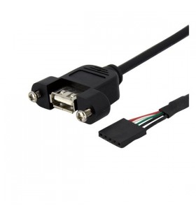Startech.com 30 cm inbouwpaneel usb kabel - usb a naar moederbord aansluitkabel f/f cabluri usb 0,3 m negru