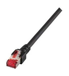 Efb elektronik k5515.1 cablu de rețea rj45, cablu patch cat 6 s/ftp 1,00 m negru ignifug, fără halogeni, incl. det