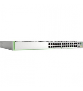 Allied telesis centrecom gs980mx gs980mx/28 24 ports manageable layer 3 switch - gigabit ethernet, 10 gigabit ethernet - 10/100/1000base-t, 10gbase-x - 3 layer supported - modular - power supply - 39 w power consumption - optical fiber, twisted pair - rac