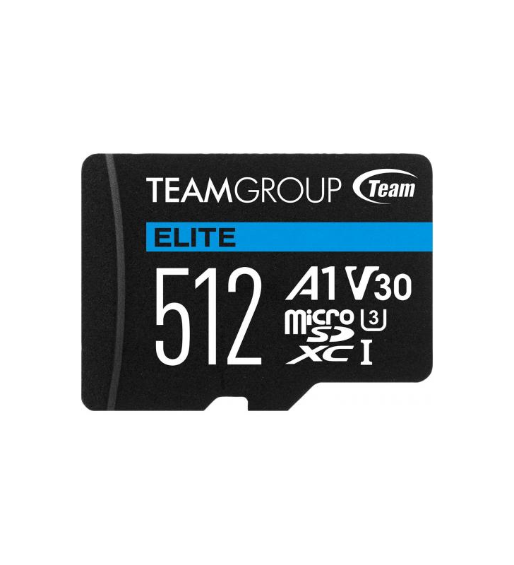 Memory card microsdxc teamgroup elite 512gb, class 10, uhs-i u3, v30, a1 + adaptor sd