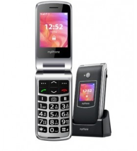 Telefon rumba 2 ss black-silver 2g/2.4"+1.44"/0.3mp/800mah clamshell - flip phone