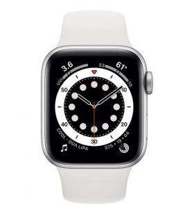 Smartwatch apple watch series 6, 1.57inch, curea silicon, silver-white