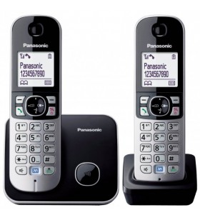 Telefon dect twin, negru, kx-tg6812fxb, panasonic, "kx-tg6812fxb" (include tv 0.75 lei)