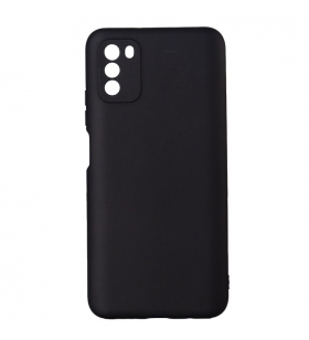 Husa smartphone spacer pentru xiaomi pocophone m3, grosime 2mm, material flexibil silicon + interior cu microfibra, negru