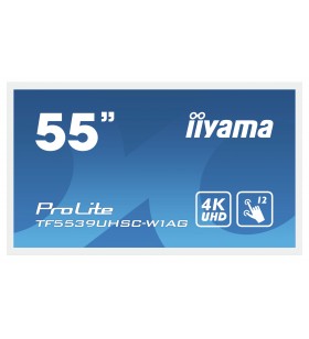 Iiyama prolite tf5539uhsc-w1ag monitoare cu ecran tactil 139,7 cm (55") 3840 x 2160 pixel multi-touch multi-gestual alb