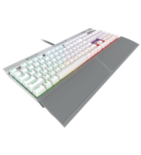 Tastatura corsair - gaming cu fir, 104 taste, format standard , mecanica, switch cherry mx speed, usb, alb, "ch-9109114-na" (include tv 0.75 lei)