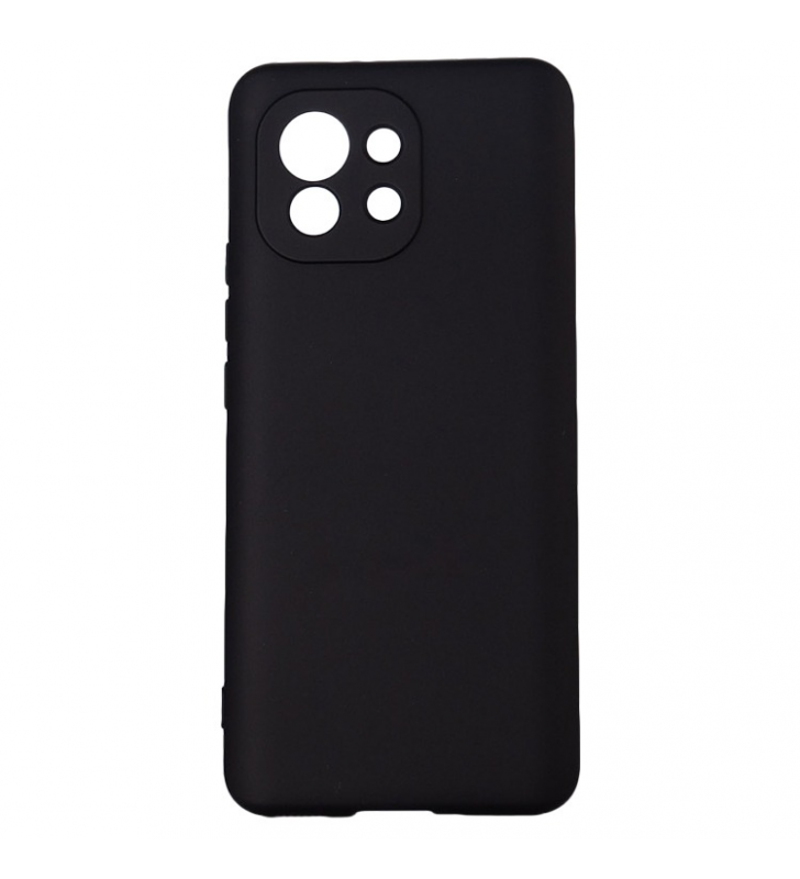 Husa smartphone spacer pentru xiaomi mi 11 5g, grosime 2mm, material flexibil silicon + interior cu microfibra, negru