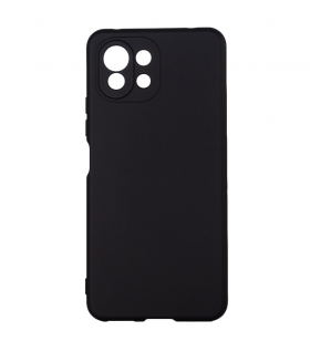 Husa smartphone spacer pentru xiaomi mi 11 lite 5g, grosime 2mm, material flexibil silicon + interior cu microfibra, negru