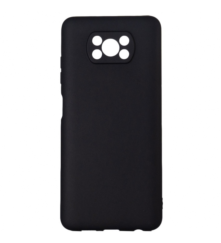 Husa smartphone spacer pentru xiaomi pocophone x3 pro 5g, grosime 2mm, material flexibil silicon + interior cu microfibra, negru