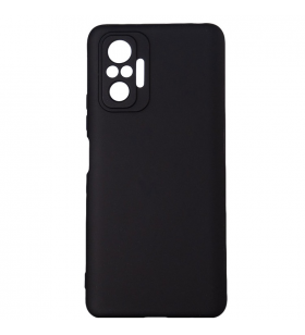 Husa smartphone spacer pentru xiaomi redmi note 10 pro, grosime 2mm, material flexibil silicon + interior cu microfibra, negru
