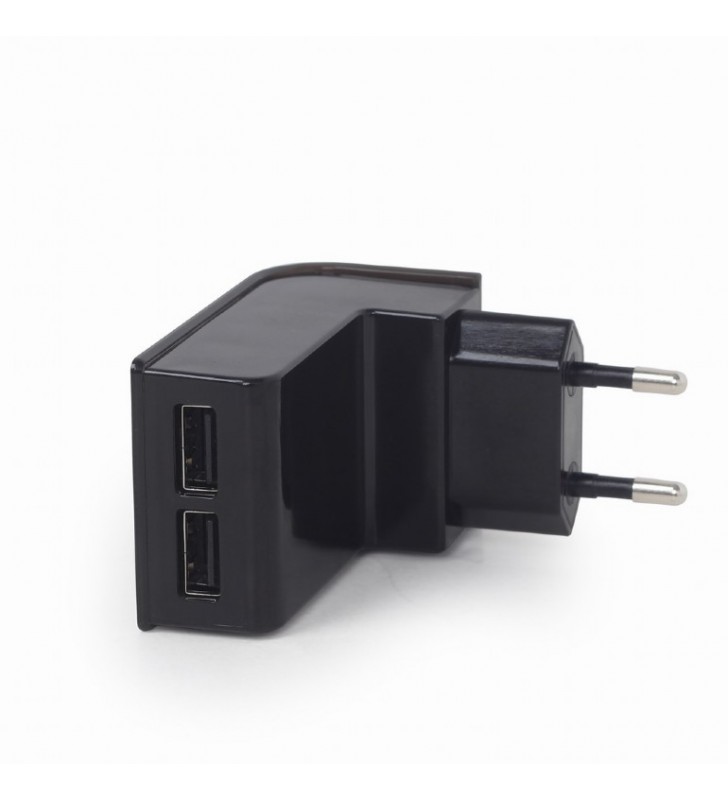 Gembird eg-u2c2a-03-bk 2-port universal usb charger 2.1 a black