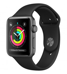 Smartwatch watch 3 gps aluminiu negru 42mm si curea sport neagra
