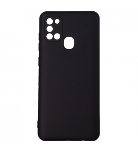 Husa smartphone spacer pentru samsung galaxy a21s, grosime 2mm, material flexibil silicon + interior cu microfibra, negru