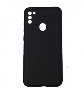 Husa smartphone spacer pentru samsung galaxy m11, grosime 2mm, material flexibil silicon + interior cu microfibra, negru