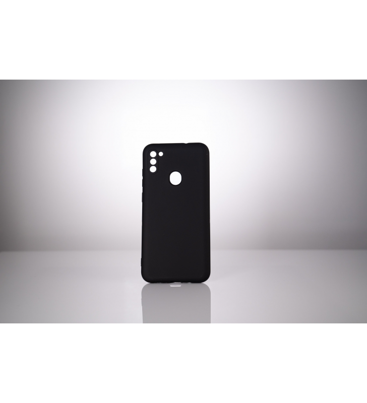 Husa smartphone spacer pentru samsung galaxy m11, grosime 2mm, material flexibil silicon + interior cu microfibra, negru