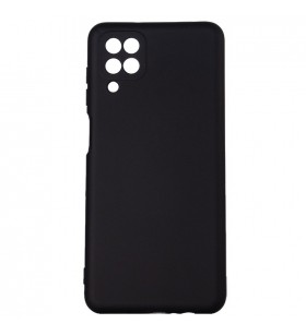 Husa smartphone spacer pentru samsung galaxy a12, grosime 2mm, material flexibil silicon + interior cu microfibra, negru