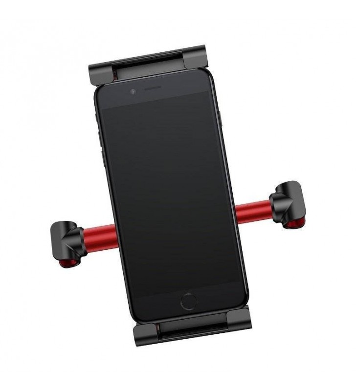 Suport auto baseus pt. smartphone sau tableta, fixare pe tetiera, ofera posibilitatea reglarii unghiului de vizionare pe verticala si orizontala (360 de grade), rosu "suhz-91"