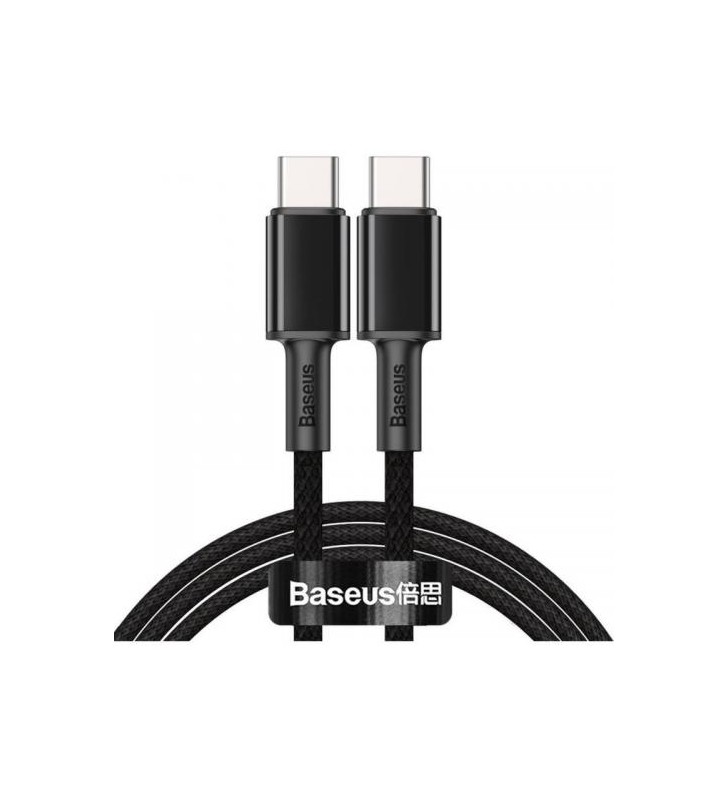 Cablu de date baseus high density braided catgd-a01 usb-c - usb-c, 2m, black