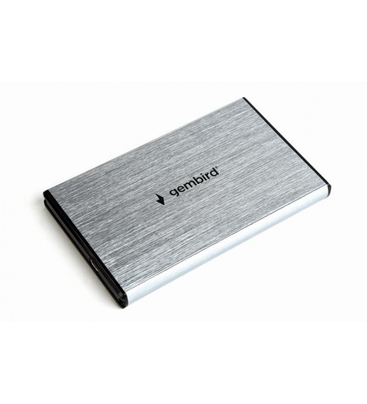 Gembird ee2-u3s-3-s hdd/ssd enclosure for 2.5inch sata - usb 3.0 brushed aluminium silver