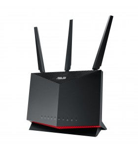 Asus rt-ax86s router wireless gigabit ethernet bandă dublă (2.4 ghz/ 5 ghz) 5g negru