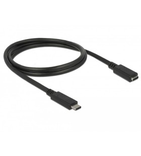 Delock cablu prelungitor superspeed usb (usb 3.1 gen 1) cu port usb type-c™ tată port mamă, 3 a, de 1,0 m, negru