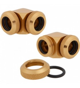 Conectori watercooling corsair hydro x series xf hardline 90 12mm od fitting twin pack, gold
