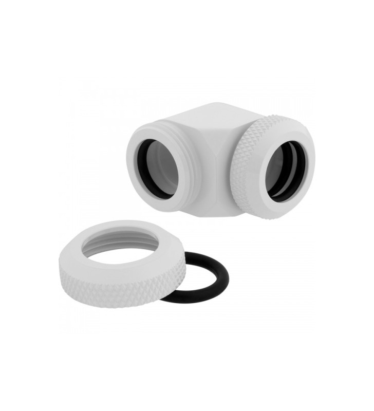 Conectori watercooling corsair hydro x series xf hardline 90 12mm od fitting twin pack, white