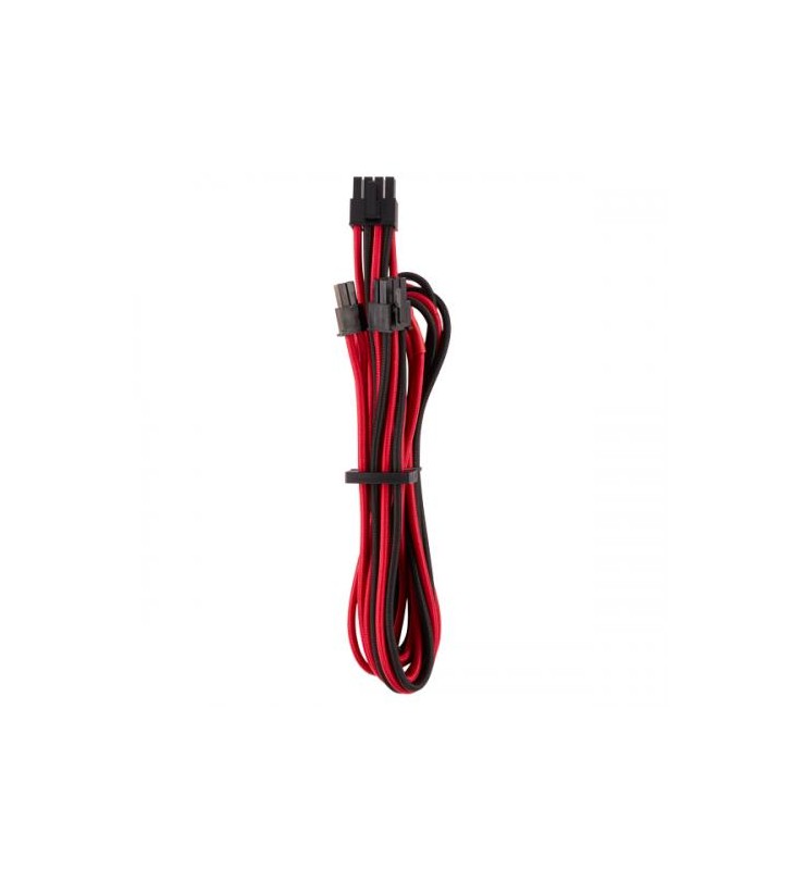 Cablu corsair premium individually sleeved, 0.65m, red-black