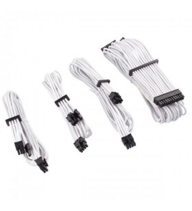 Set cablu alimentare corsair premium, 4pin - 4pin, 0.61m, white-black