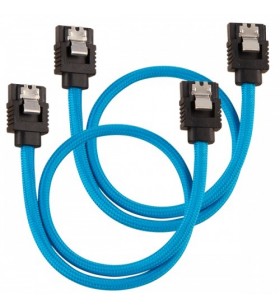 Cabluri de date corsair premium sleeved, sata-sata, 0.60m, blue, 2buc