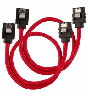 Cabluri de date corsair premium sleeved, sata-sata, 0.30m, red, 2buc