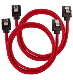 Cabluri de date corsair premium sleeved, sata-sata, 0.60m, red, 2buc