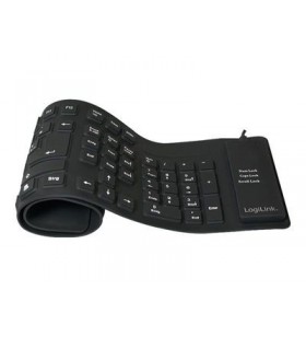 Tastatură flexibilă impermeabilă logilink - neagră