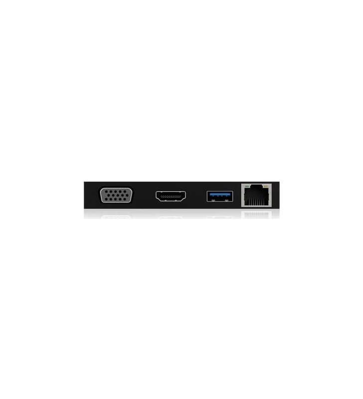 Icybox ib-dk4023-cpd icybox docking station with integrated cable usb type-c, hdmi, vga, black