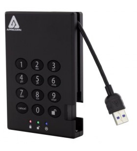 Hard disk portabil aegis padlock 3.0, 2tb, usb 3.0 tip a, 2.5inch, black