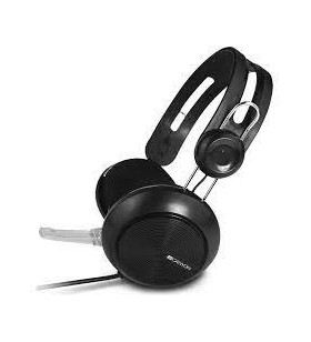 Canyon chsu-1 basic pc headset with microphone, usb plug, leather pads, flat cable length 2.0m, 160*60*160mm, 0.13kg, black