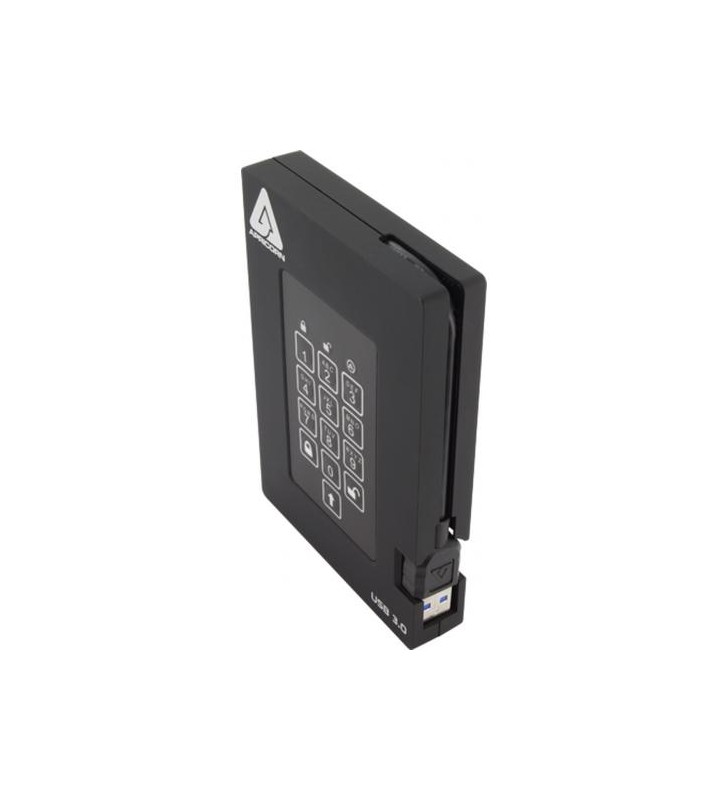 Hard disk portabil aegis padlock fortress, 1tb, usb 3.0, 2.5inch, black