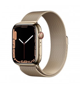 Apple watch 7 gps + cellular, 45mm gold stainless steel case, gold milanese loop
