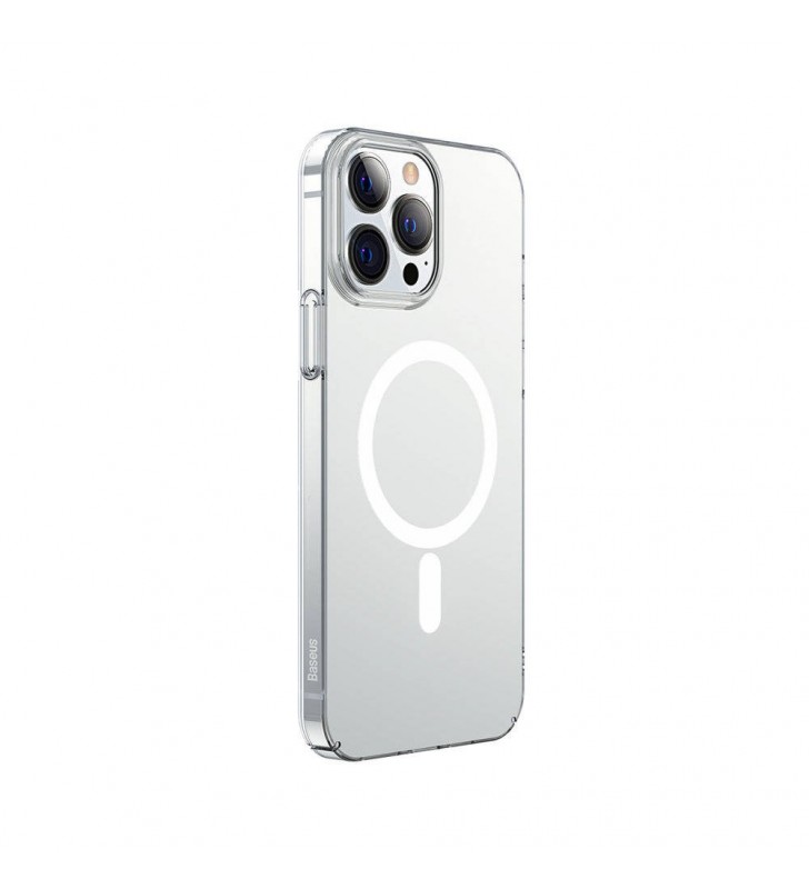 Husa smartphone baseus crystal magnetic, pentru iphone 13 pro max, material tpu, suporta incarcare magnetica, transparenta "arjt010202"