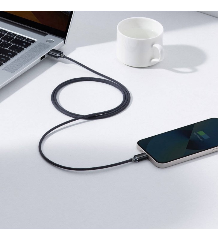 Cablu alimentare si date baseus crystal shine, fast charging data cable pt. smartphone, usb la lightning iphone 2.4a, 1.2m, negru "cajy000001" (include timbru verde 0.25 lei)