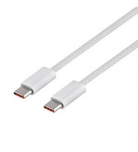 Cablu alimentare si date baseus dynamic, fast charging data cable pt. smartphone, usb type-c la usb type-c pd 100w, braided, 1m, alb "cald000202" (include timbru verde 0.25 lei)