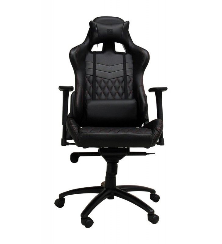 Scaun gaming fur lc-power black/black gaming chair