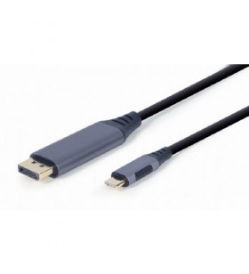 Cablu gembird cc-usb3c-dpf-01-6, usb-c - displayport, 1.8m, gray